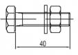 Sechskantschraube M10 x 40, inkl. 1 Mu und 1 US