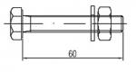 Sechskantschraube M10 x 60, inkl. 1 Mu und 1 US
